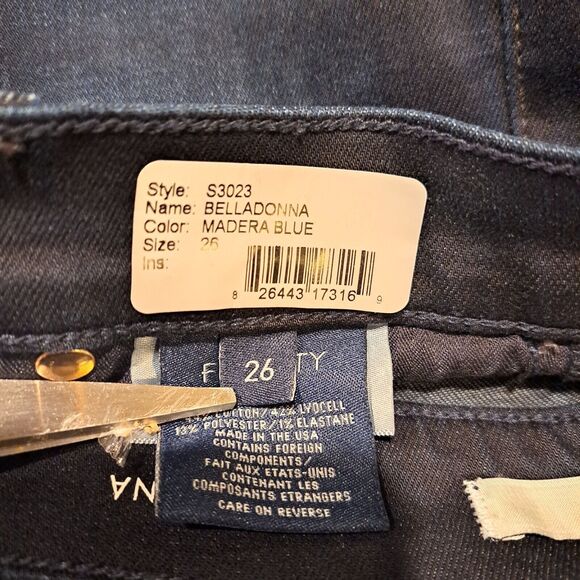Fidelity Anthropologie Belladonna Women's Size 26 Mid Rise Bootcut Dark Jean NWT - Picture 10 of 13